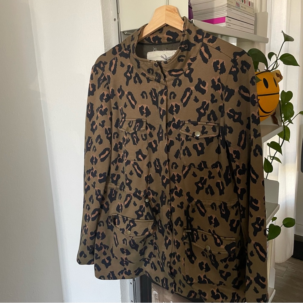 Anthropologie Tabitha leopard sweater jacket